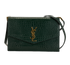 Croc-Embossed Uptown Crossbody, &pound;895, Handbags, Green, Leather, Front view